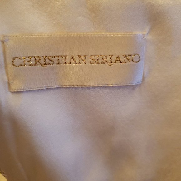 Christian Siriano Ivory/White Pinstripe Peplum Top sz 10 - Picture 5 of 7